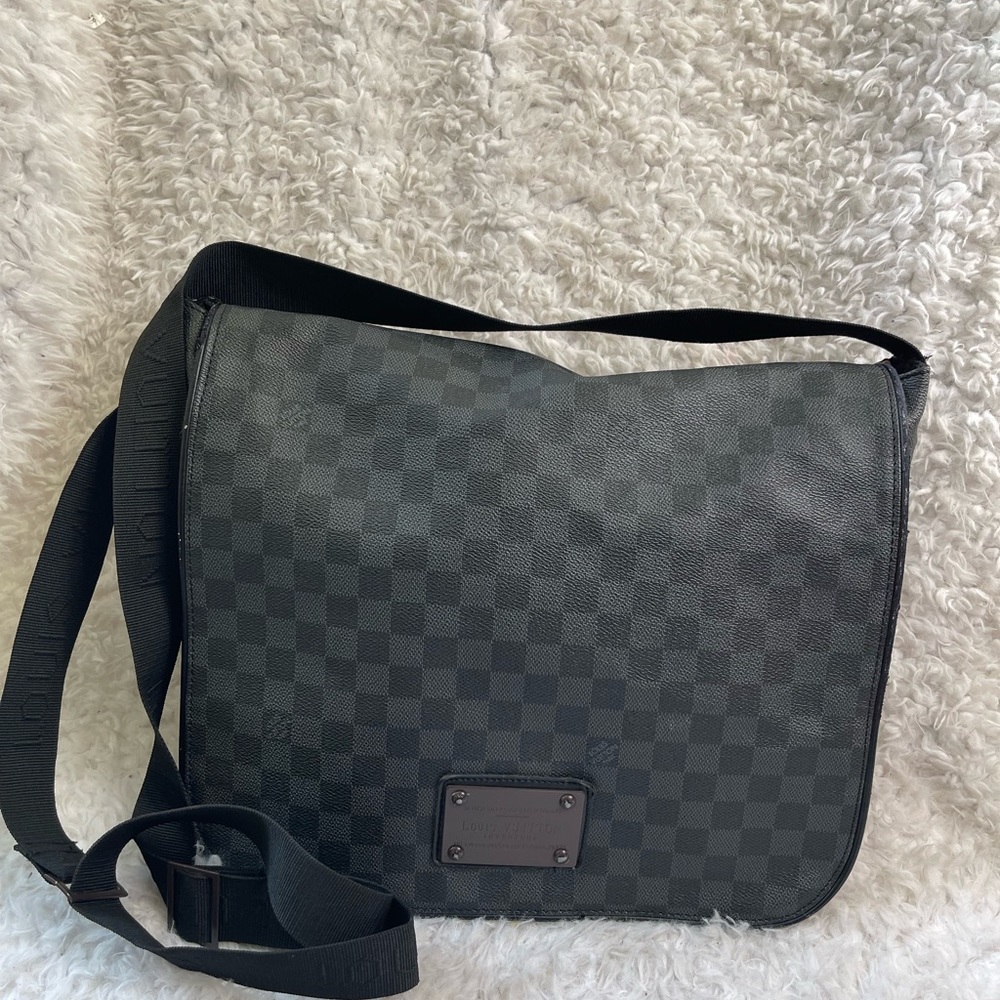 Black Checked Messenger Bag